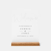 透明結婚効果の歓迎サイン アクリルサイン (正面)