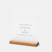 透明結婚効果の歓迎サイン アクリルサイン (傾斜)