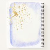 透明青色フェイク金ゴールド箔モノグラム手帳 ノートブック (裏面)