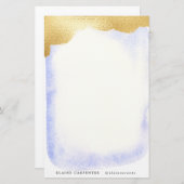 透明青色金フェイク箔モノグラム 便箋 (正面/裏面)