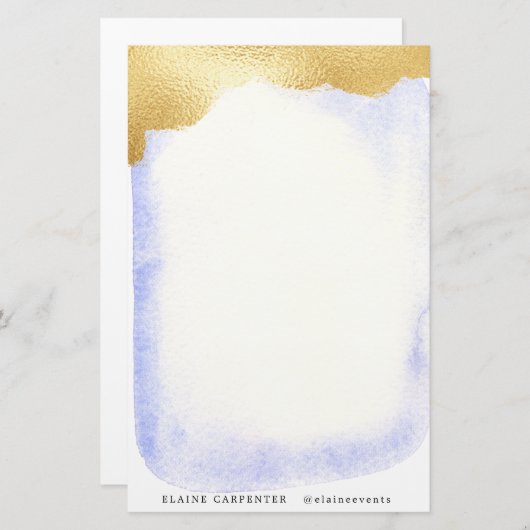 透明青色金フェイク箔モノグラム 便箋 (正面/裏面)