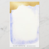 透明青色金フェイク箔モノグラム 便箋 (正面)