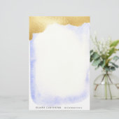 透明青色金フェイク箔モノグラム 便箋 (スタンド正面)