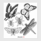 透明飛んでいるな虫 シール (シート)