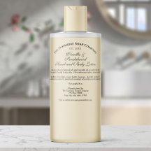 透明＆ブラック化粧品ボトルラベル