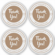 透明Kraftハートありがとうステッカーラベル