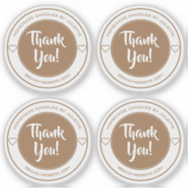 透明Kraftハートありがとうステッカーラベル シール