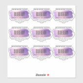 透明Soy Candleラベル紫ホログラフィック シール (シート)