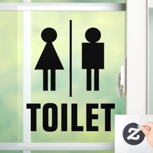 透明WCトイレガラスのドア窓の固定標識 ウィンドウサイン (ホーム)