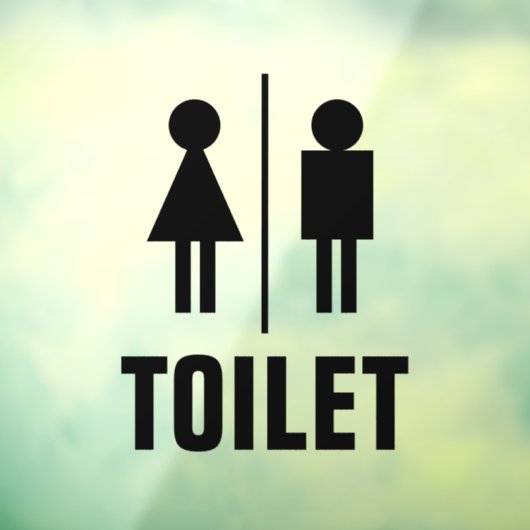 透明WCトイレガラスのドア窓の固定標識 ウィンドウサイン (シート3)