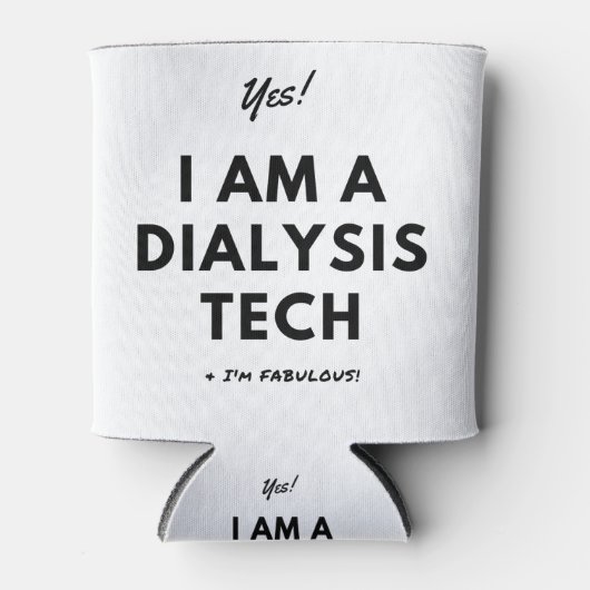 透析おもしろい技術ナース白黒 缶クーラー (正面)