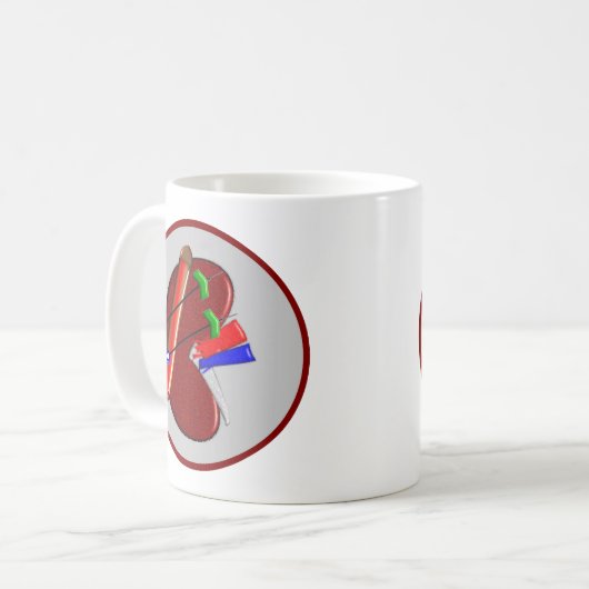 透析および腎臓のデザインのギフト コーヒーマグカップ (正面左)