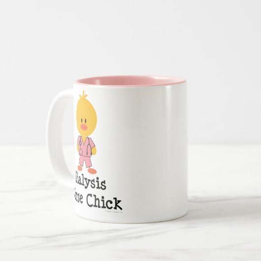 透析のナースのひよこのマグ ツートーンマグカップ (正面左)