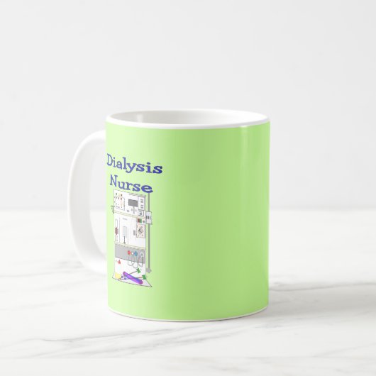 透析のナースのギフトユニークな機械設計 コーヒーマグカップ (正面左)