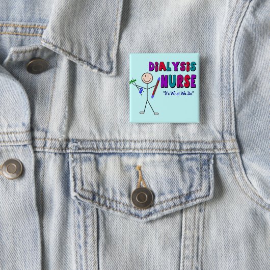 透析のナースの棒人のデザイン 缶バッジ (インサイチュ)