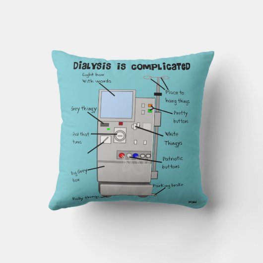 透析のユーモアの枕 クッション (裏面)