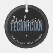 透析カスタム技師 |ネフローロジー技術ギフト ガラスオーナメント (正面)