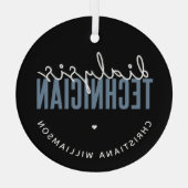 透析カスタム技師 |ネフローロジー技術ギフト ガラスオーナメント (裏面)