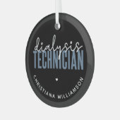 透析カスタム技師 |ネフローロジー技術ギフト ガラスオーナメント (正面左)
