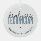 透析カスタム技師 |ネフローロジー技術ギフト ガラスオーナメント (正面)
