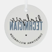 透析カスタム技師 |ネフローロジー技術ギフト ガラスオーナメント (裏面)