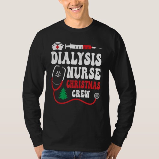 透析クリスマスクルー透析ナース腎症 Tシャツ (正面)