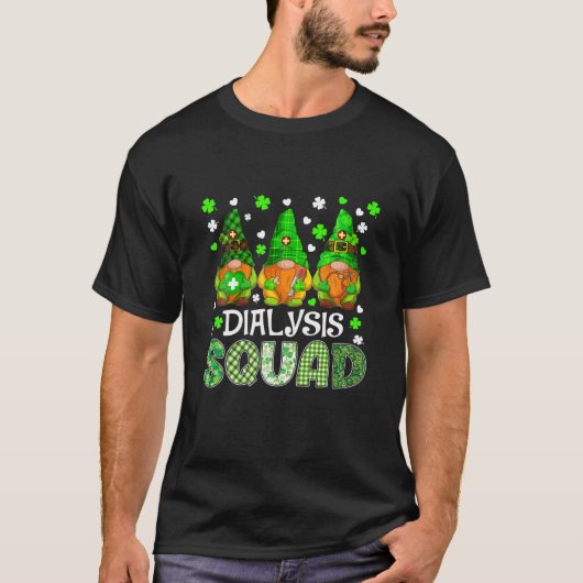 透析スクワッドグノーミーSt patricks dayナース Tシャツ (正面)