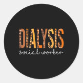 透析ソーシャルワーカーヒョウ秋秋の感謝祭 ラウンドシール (正面)