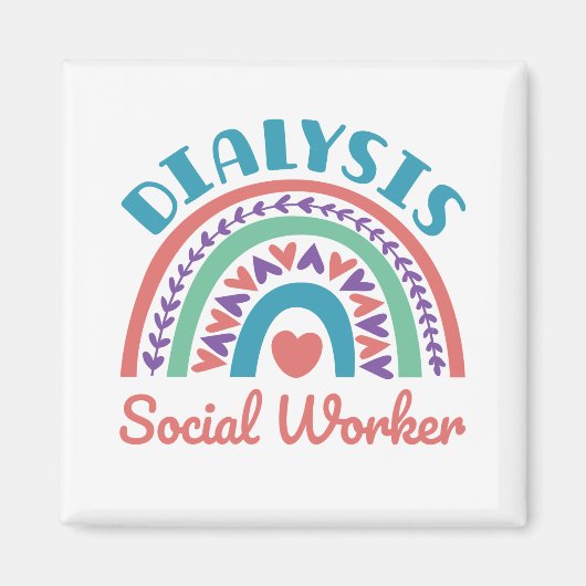 透析ソーシャルワーカーLCSW腎虹 マグネット (正面)