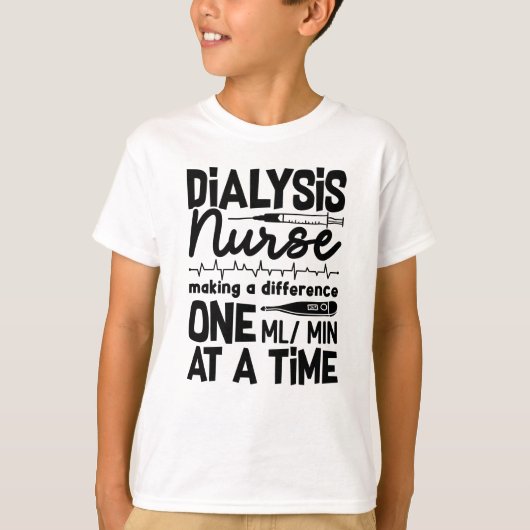 透析ナース技術者透析技術腎臓学 Tシャツ (正面)