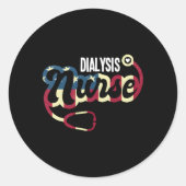 透析ナース米国国旗Usa聴診器Rn Nu ラウンドシール (正面)