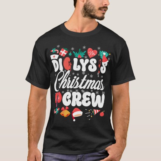 透析ナース透析クリスマスクルークリスマス Tシャツ (正面)