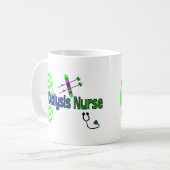 "透析ナース"のユニークなグラフィックのギフト コーヒーマグカップ (正面左)