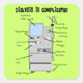 透析ナース/技術おもしろいギフト スクエアシール (正面)
