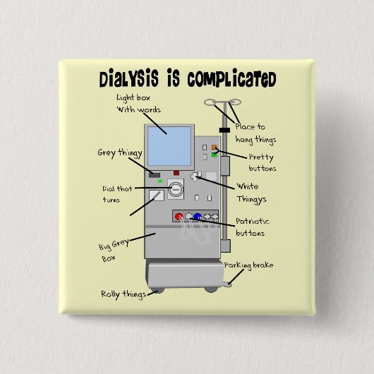 透析ナース/技術おもしろいギフト 缶バッジ (正面)