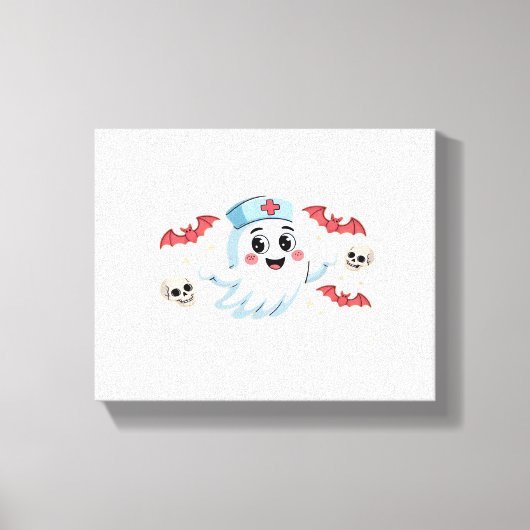 透析不気味分隊腎ハロウィーン腎症N キャンバスプリント (正面)