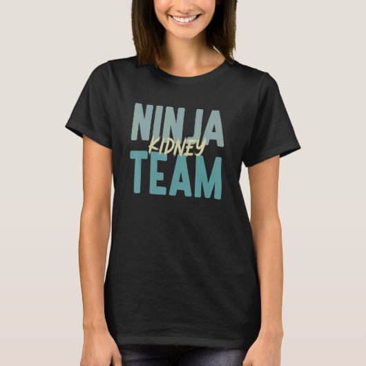 透析工腎臓忍者チーム血液透析ナース Tシャツ (正面)