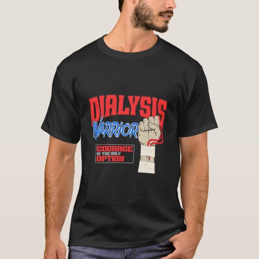 透析戦士 A Ney 透析患者と血液透析 Tシャツ (正面)