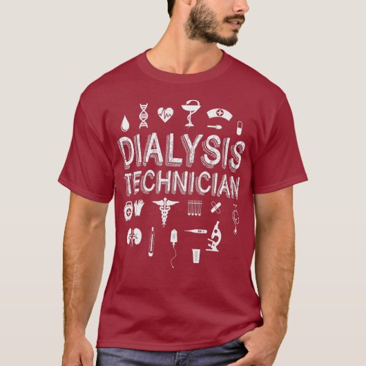 透析技師の仕事 腎臓科 医療技術者 Tシャツ (正面)
