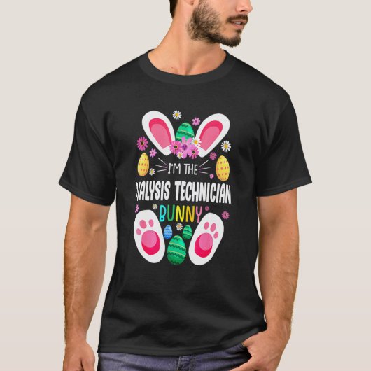 透析技師教師ウサギイースター祭りラビ Tシャツ (正面)