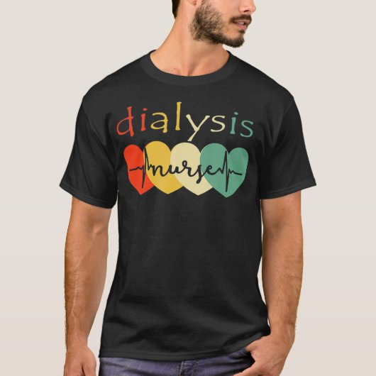 透析技師 看護師 - 腎臓の鼓動 Tシャツ (正面)