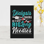 透析技術は大きな長い針でそれを行うナース カード (黄色い花)