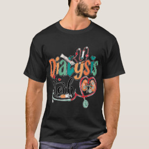 透析技術キドニーチームテックナース聴診器 Tシャツ