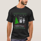 透析技術クリスマスツリー照明醜いクリスマスソフトウェア Tシャツ (正面)