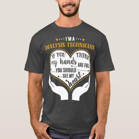 透析技術者がハートを表示クール Tシャツ (正面)