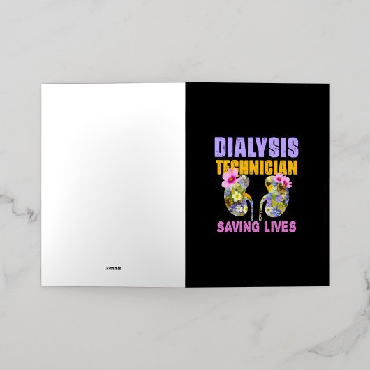 透析技術者のギフト – 腎科医のシャツ 箔グリーティングカード (外側レイダウン)