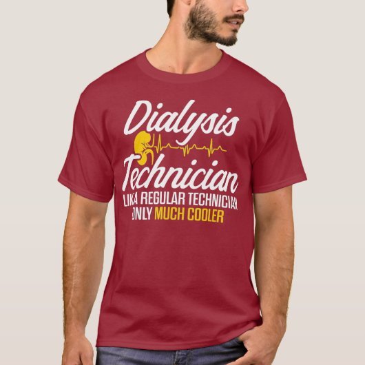透析技術者の多クールくの腎臓技術 Tシャツ (正面)