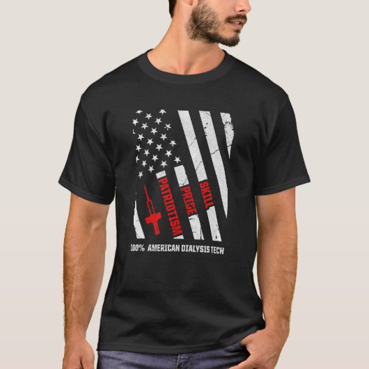 透析技術者スカル腎臓学 Tシャツ (正面)