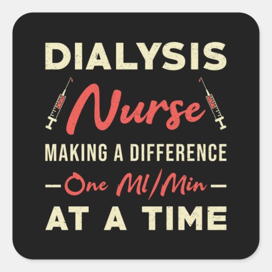透析技術者ナース腎臓透析技術 スクエアシール (正面)