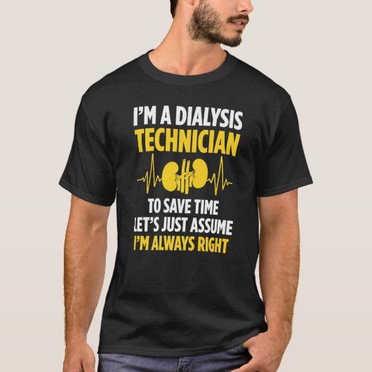 透析技術者救時間腎臓学テクノロジー2 Tシャツ (正面)